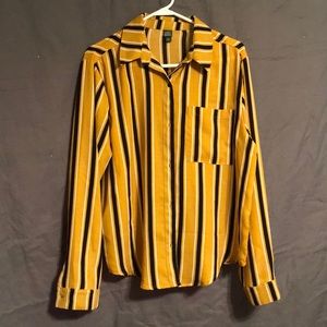 Yellow and black striped top